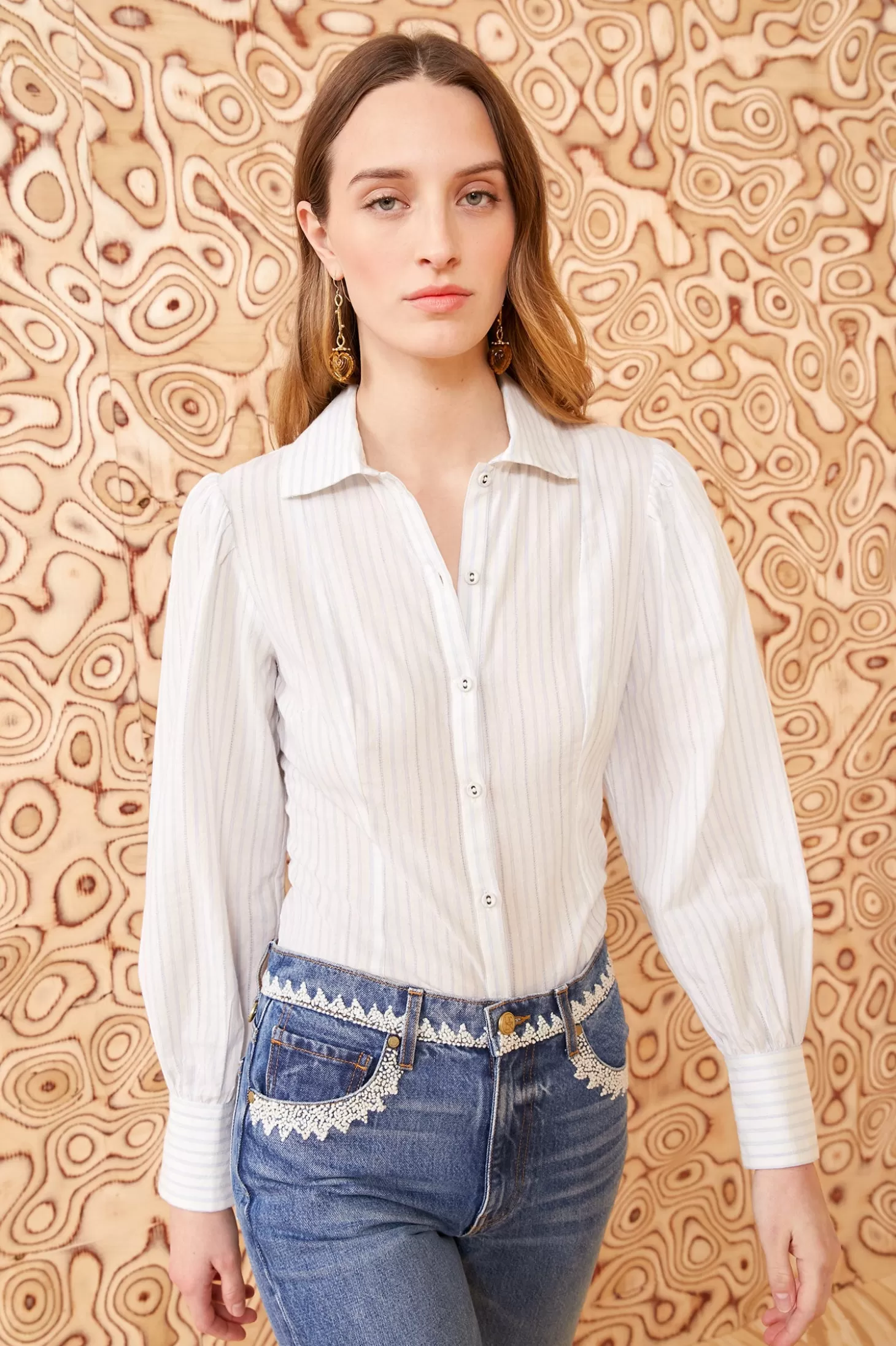 Clearance Ulla Johnson Arden Blouse Sky Stripe