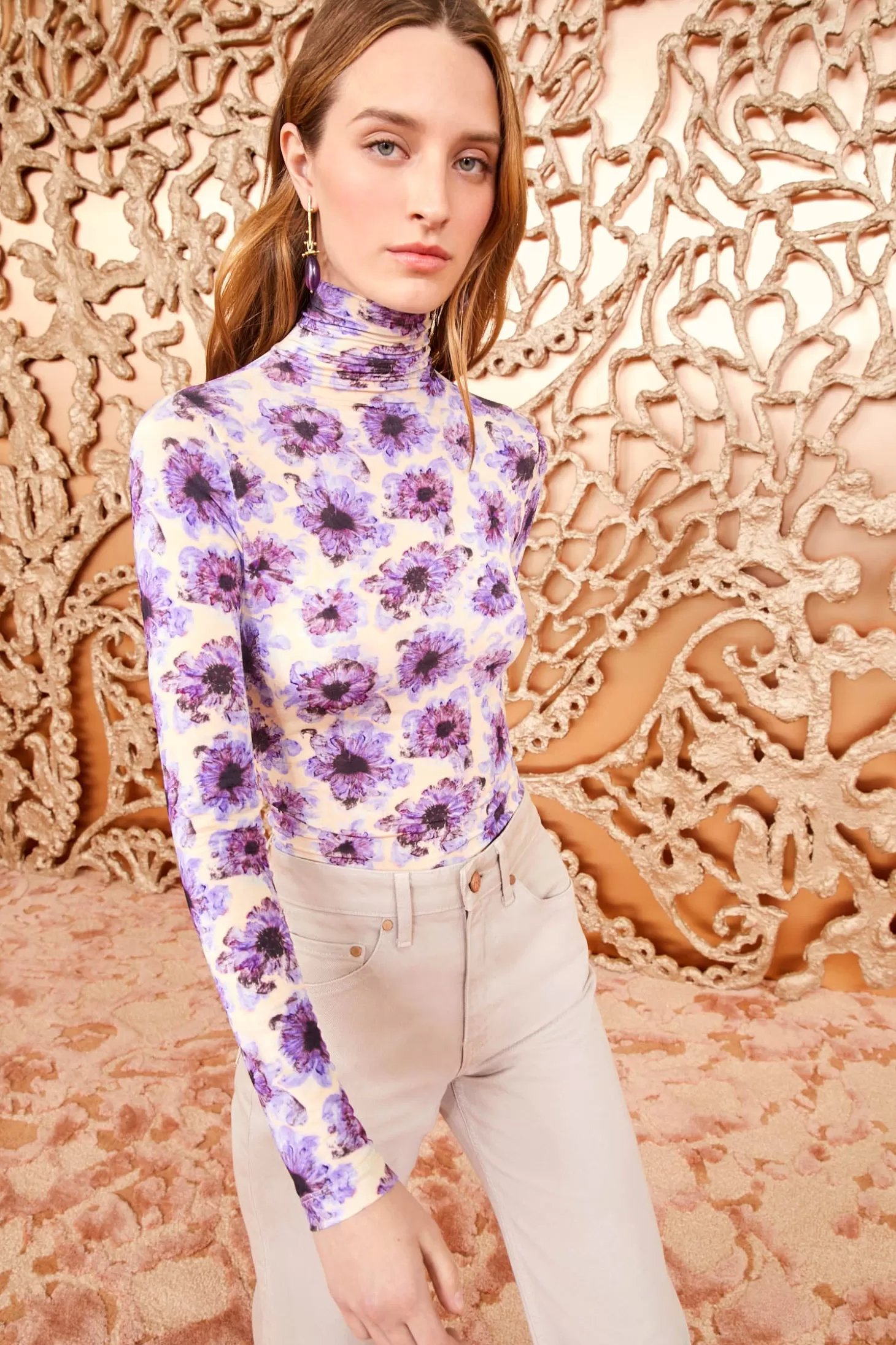 New Ulla Johnson Aurelia Turtleneck Wisteria