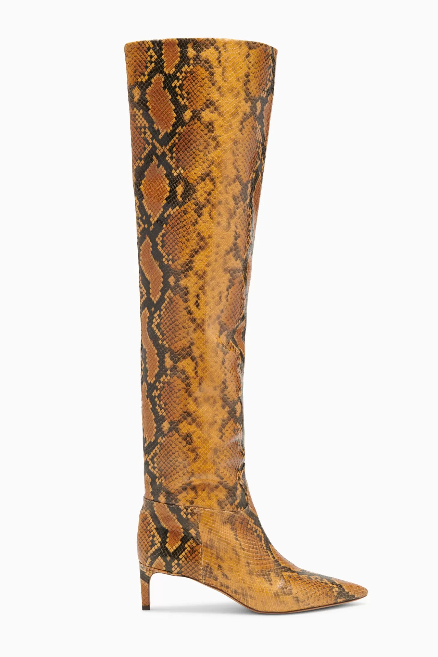 Clearance Ulla Johnson Carolina Mid Heel Boot Amber Python