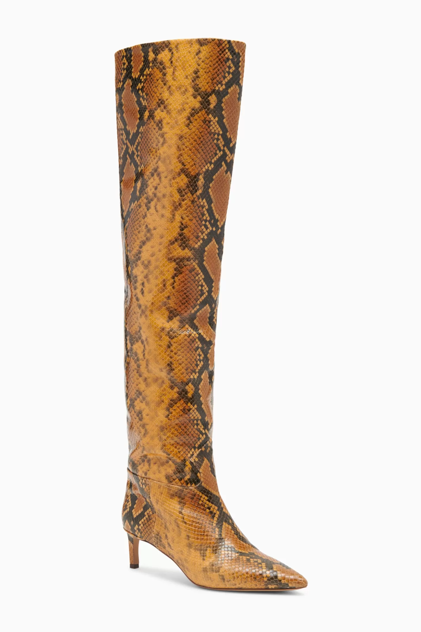 Clearance Ulla Johnson Carolina Mid Heel Boot Amber Python