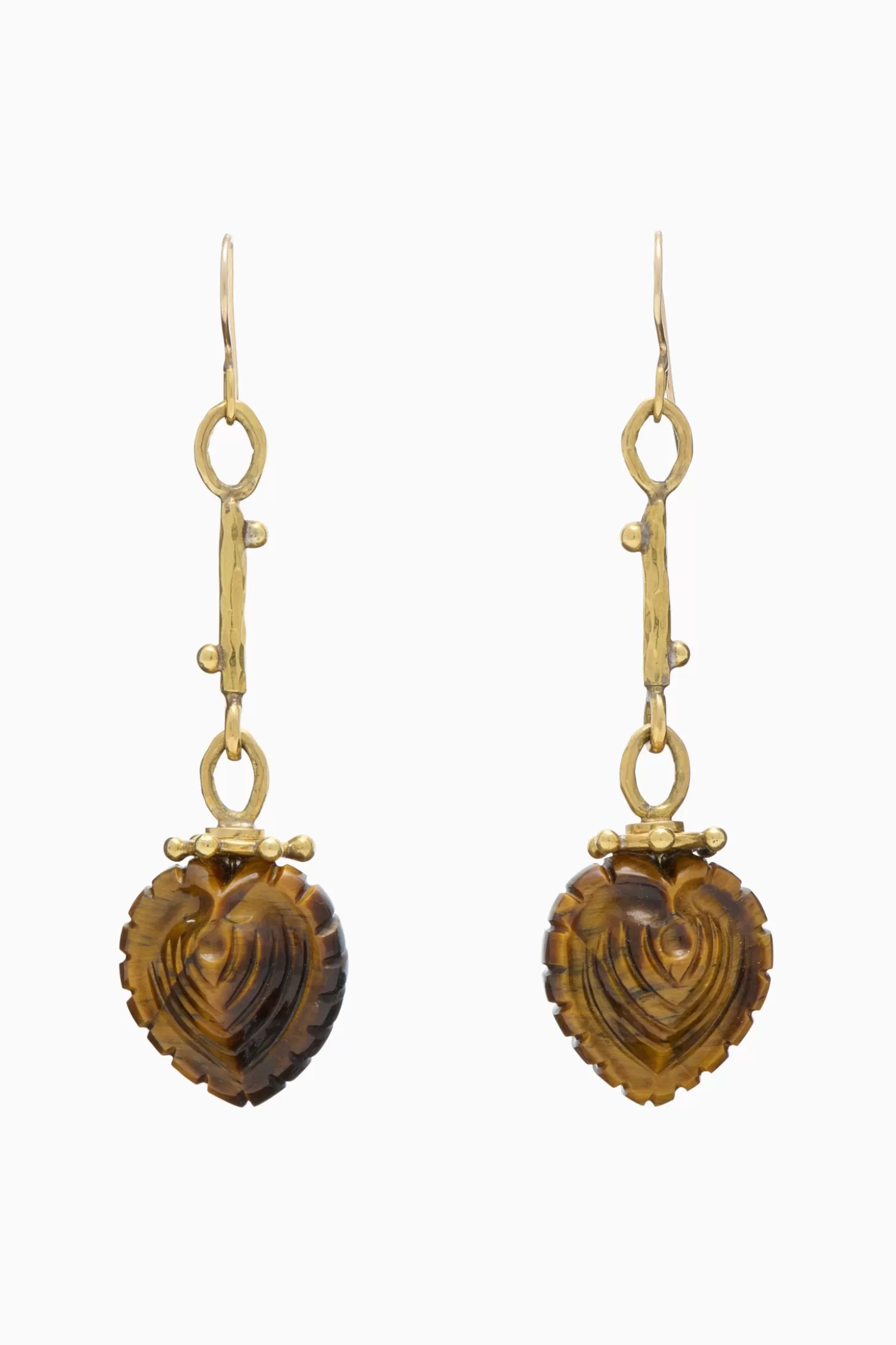 Flash Sale Ulla Johnson Carved Heart Earrings Tiger's Eye