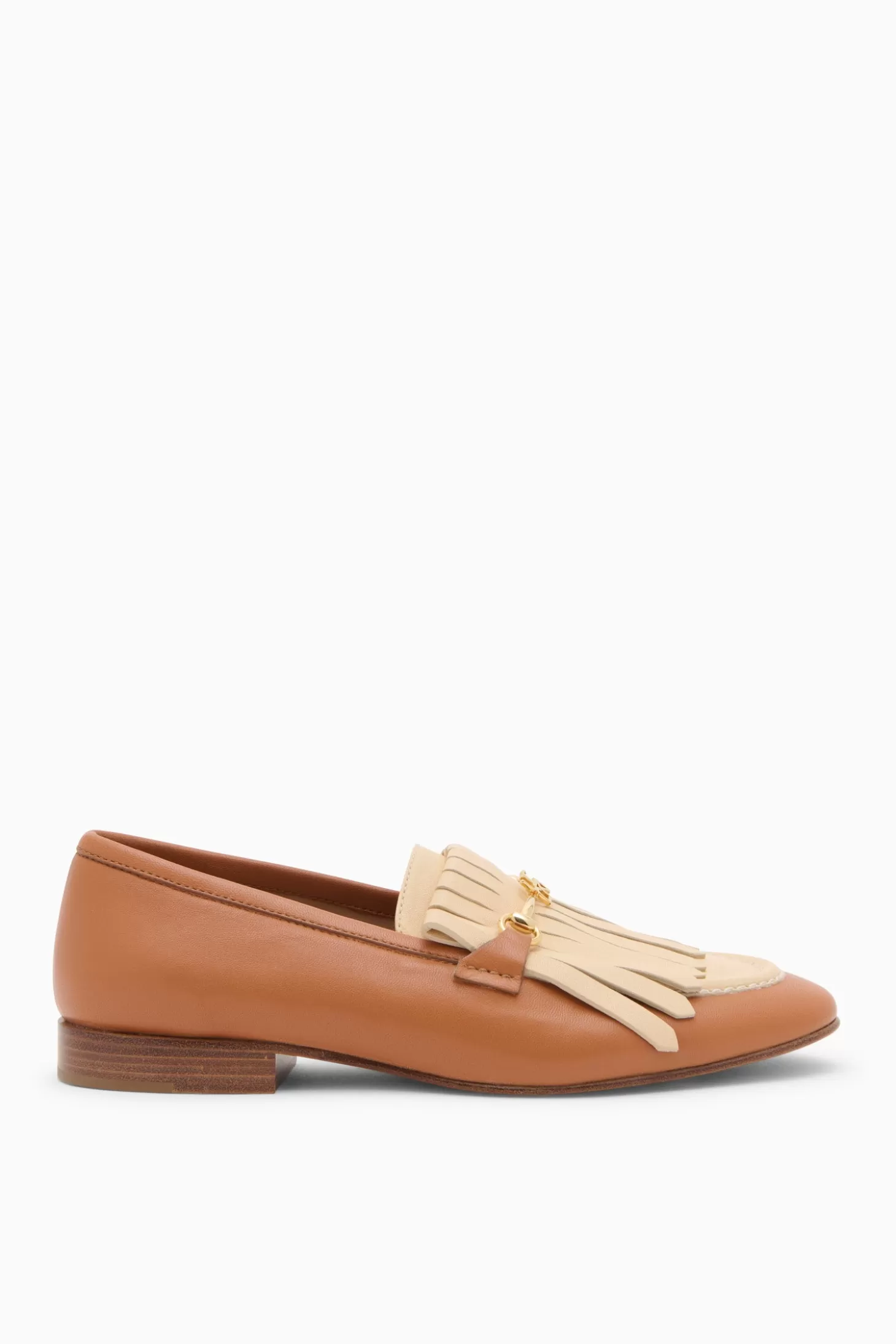 Cheap Ulla Johnson Greta Fringe Loafer Pecan Brown Colorblock