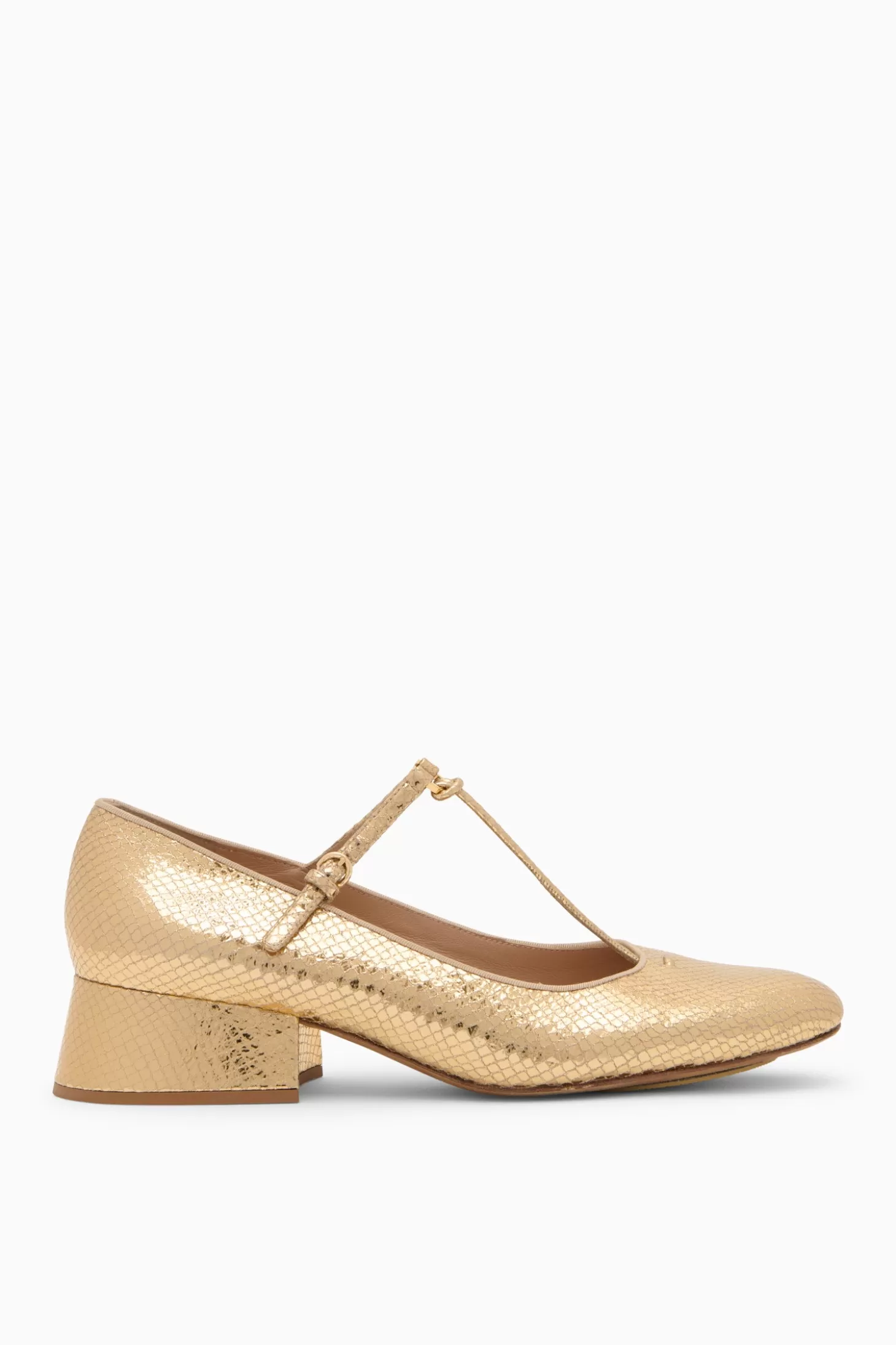 Outlet Ulla Johnson Lucy Mary Jane Heel Gold Python