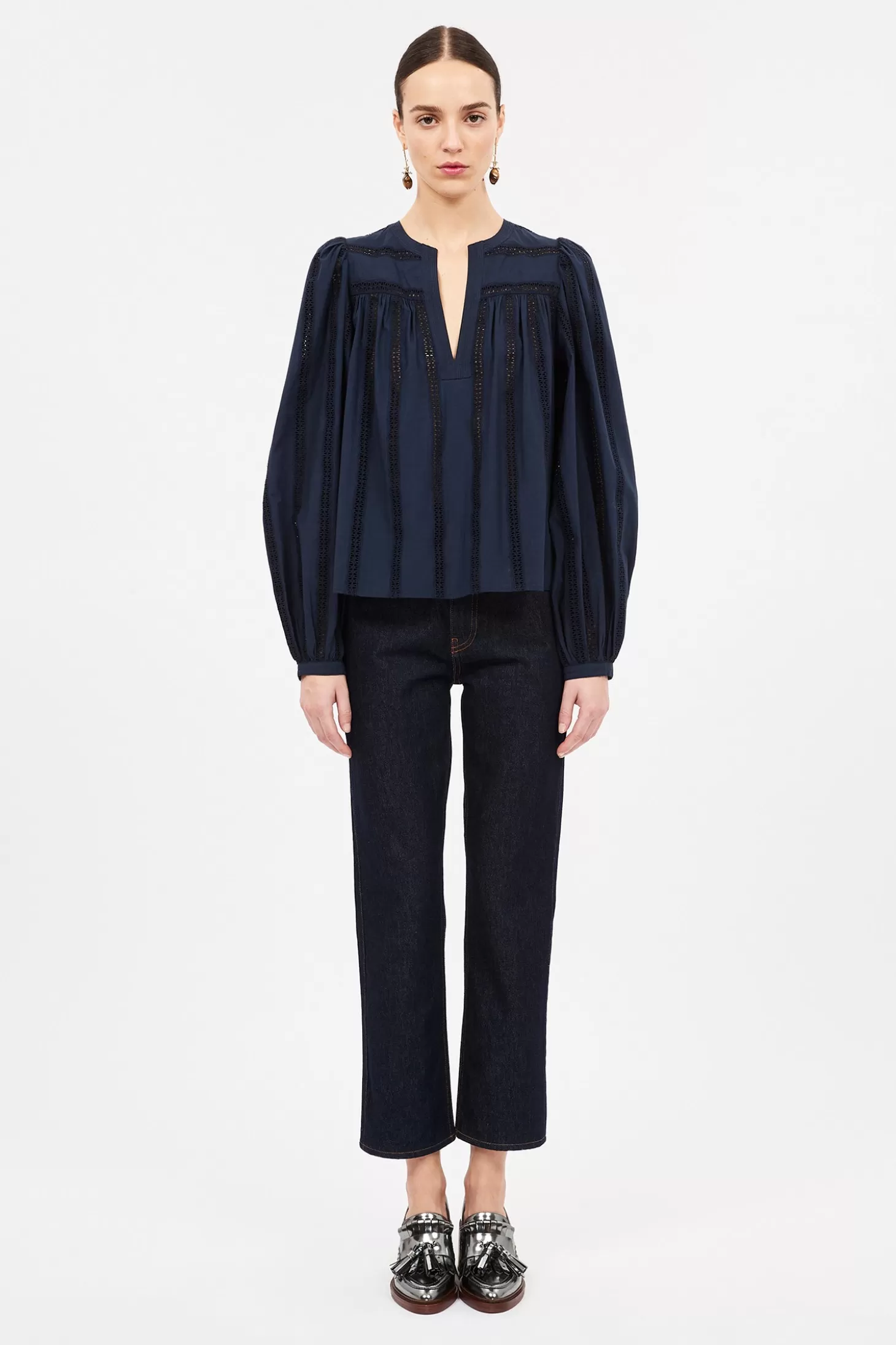 Cheap Ulla Johnson Rowan Blouse Midnight