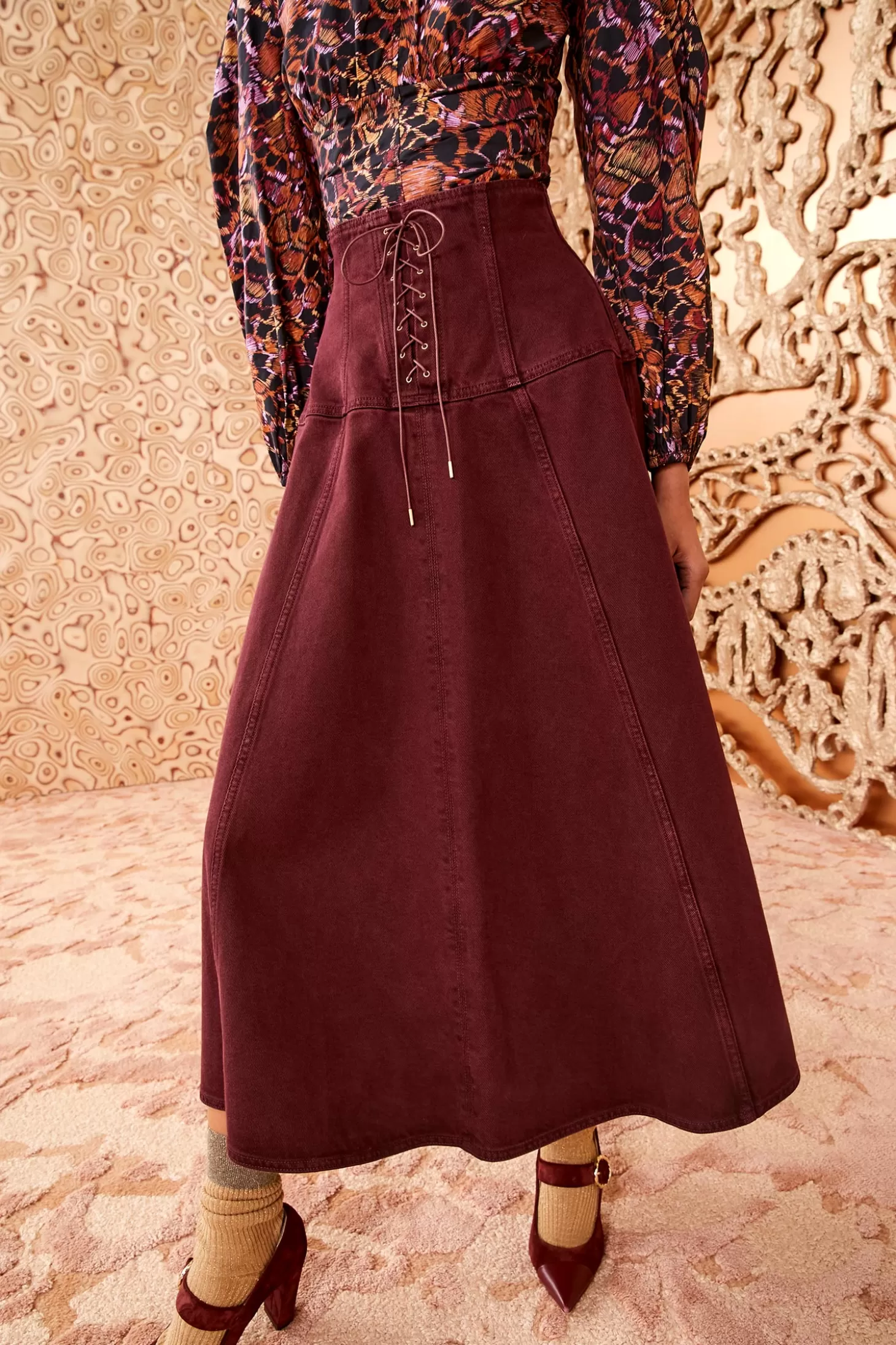 Flash Sale Ulla Johnson The Estelle Skirt Claret Wash