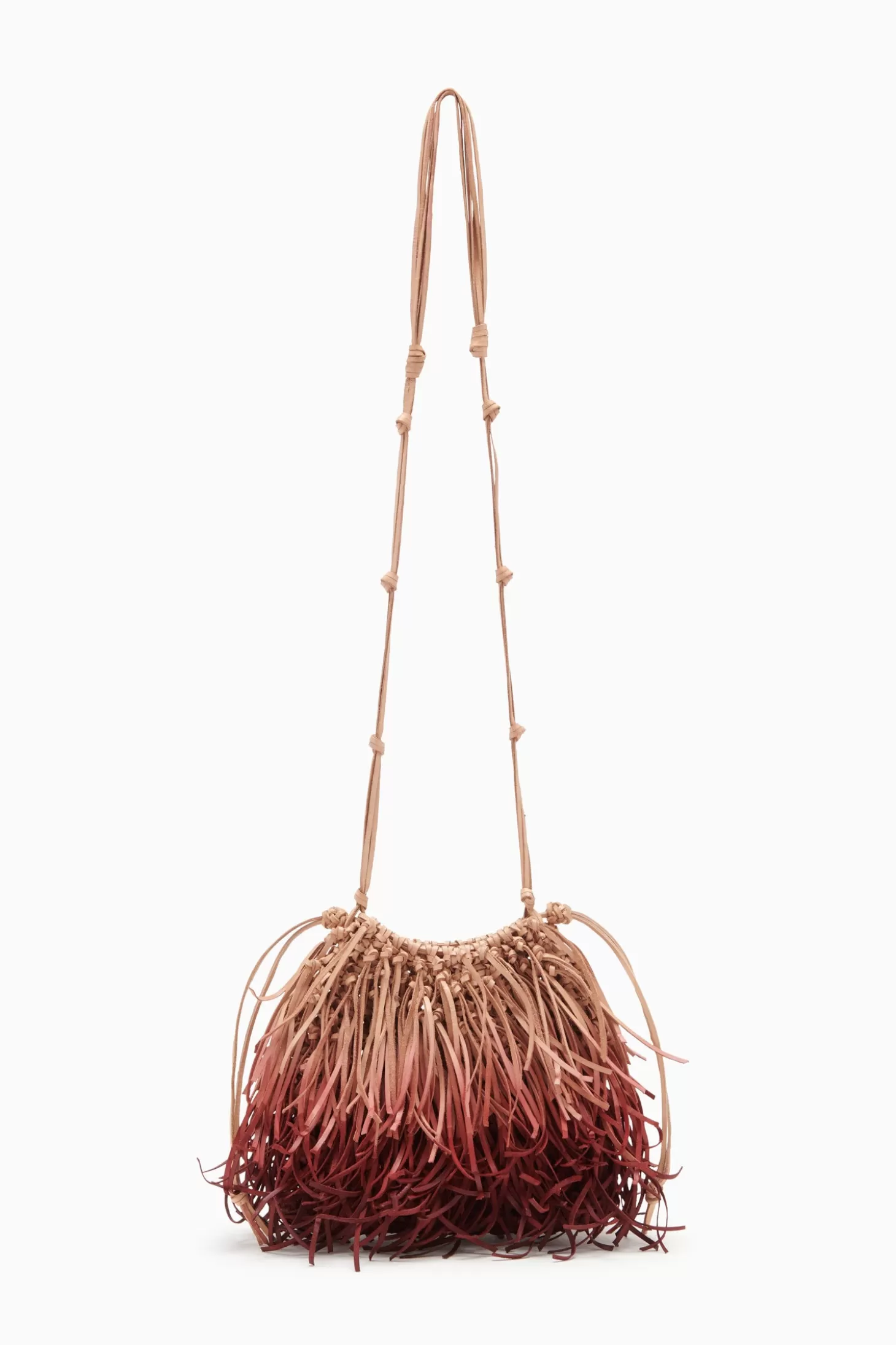 Shop Ulla Johnson Valeria Fringe Crossbody Pomegranate Ombre