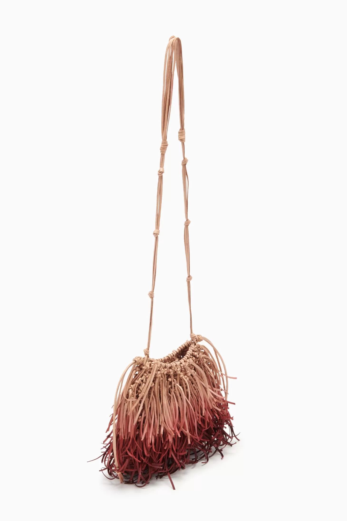 Shop Ulla Johnson Valeria Fringe Crossbody Pomegranate Ombre