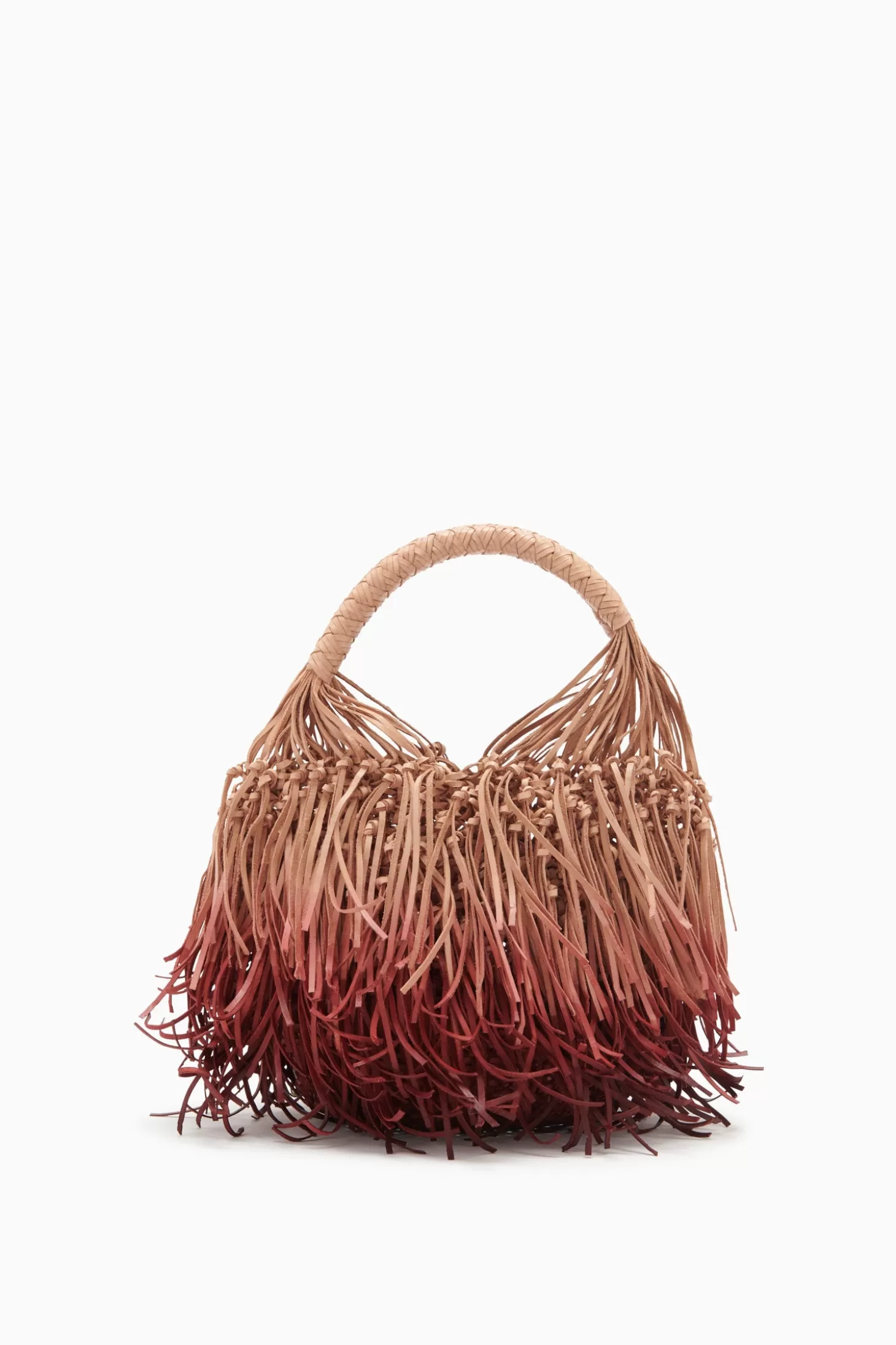 New Ulla Johnson Valeria Small Fringe Hobo Pomegranate Ombre