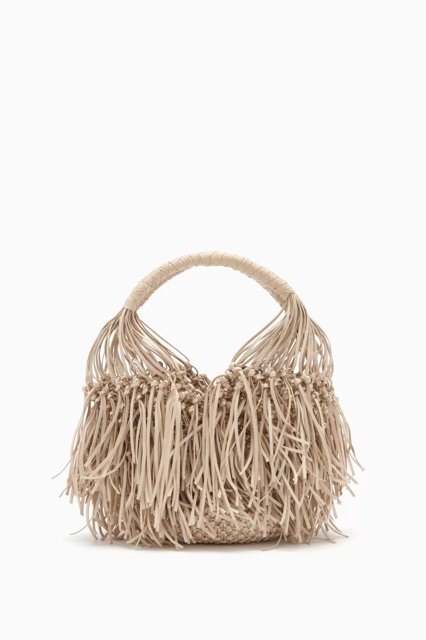 Best Sale Ulla Johnson Valeria Small Fringe Hobo Alabaster