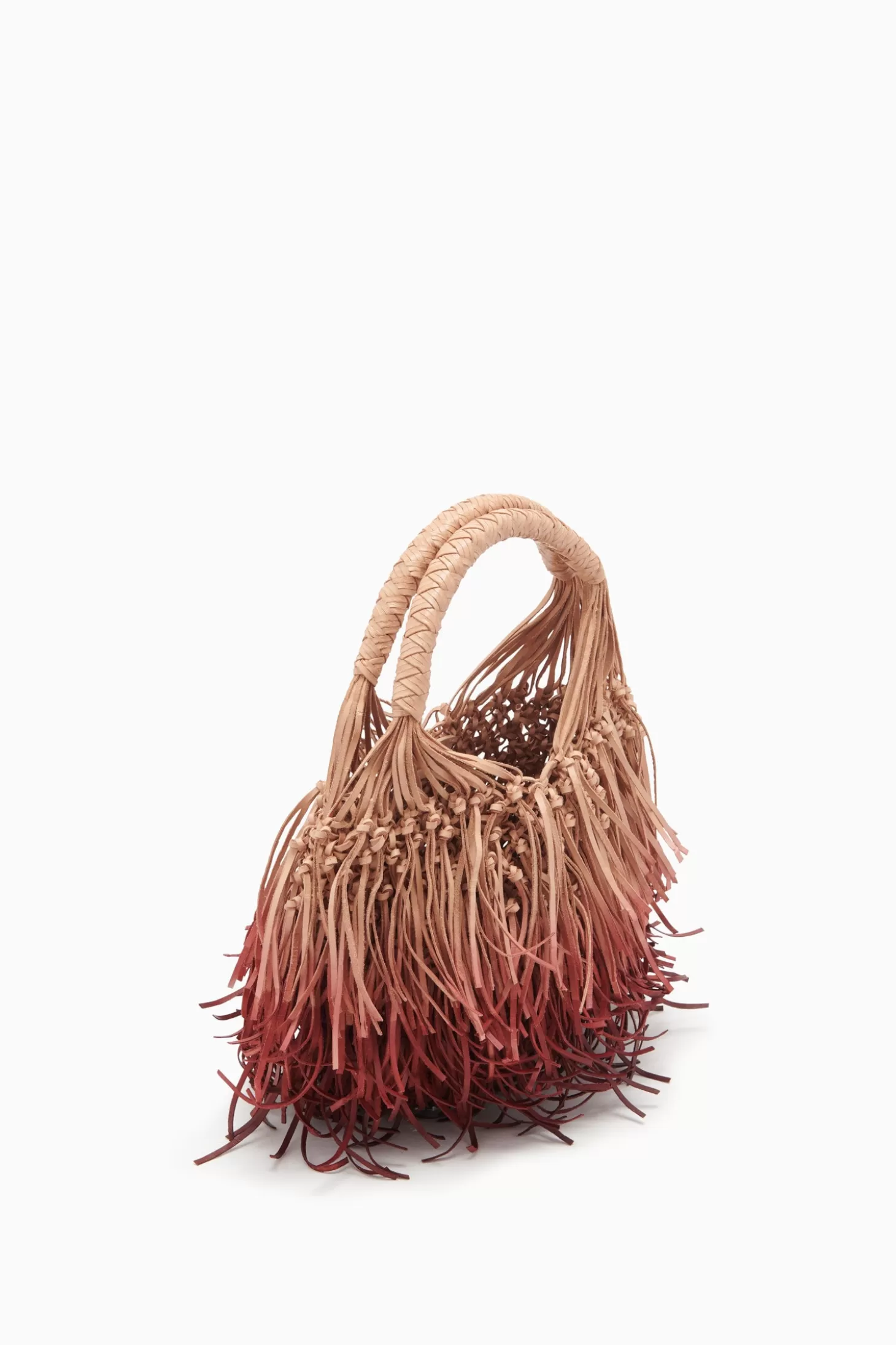 New Ulla Johnson Valeria Small Fringe Hobo Pomegranate Ombre